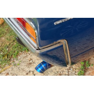 Set left and right end strips, rear bumper, stainless steel.