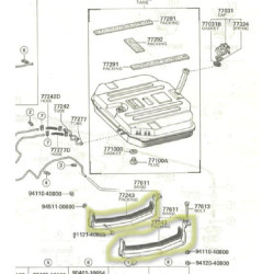 Set of fueltank straps Crown MS 60-75 series (Sedan and Hardtop)