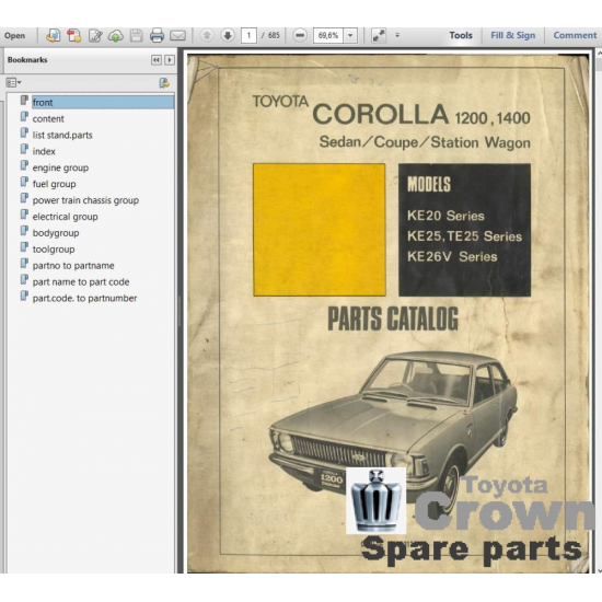 Partsbook Corolla KE20-KE26