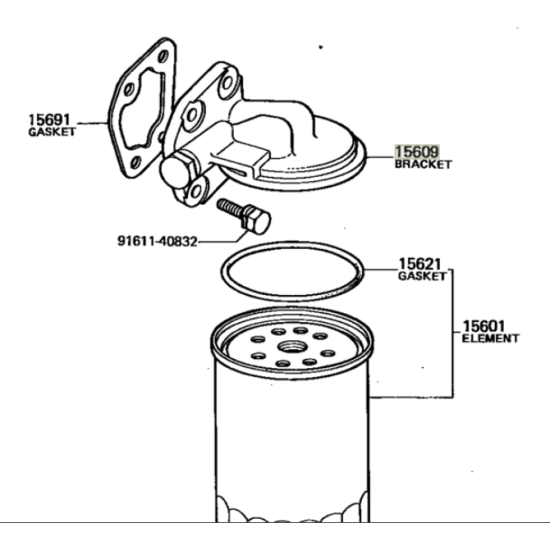 Bracket Sub-Assy, Oil Filter 12R / 2R, secondhand