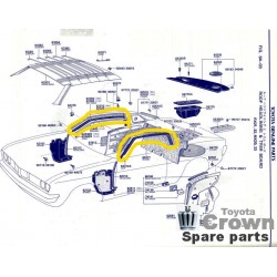 Door rubber Upper Corona RX20 MX20, Left Hand